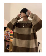 leather varsity streetwear knit with bold stitching, fall/winter pullover for urban outfits, men’s streetwear clothing piece 