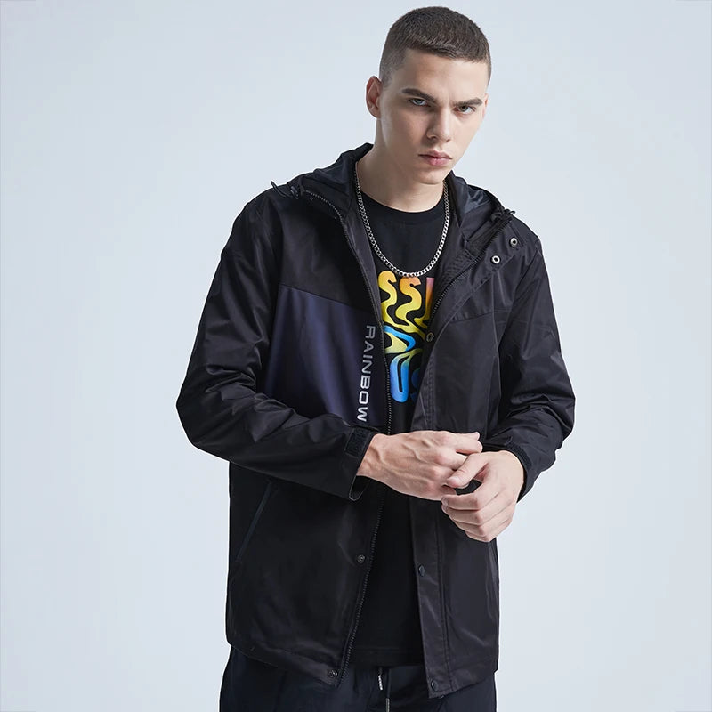 Parka minimalist graffiti windbreaker nan quilted