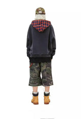 New Plaid Color Blocked Sweatshirt Jacket Mens Cotton High Street Japa
