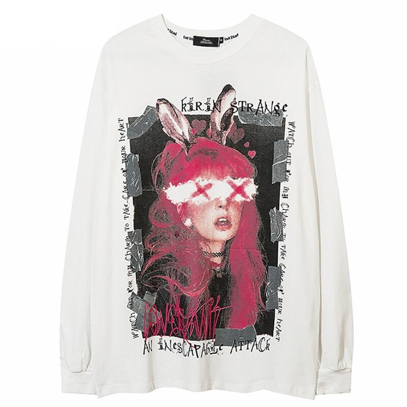 "Lost Eyes" Unisex Men Women Streetwear Graphic Sweatshirt Daulet Apparel