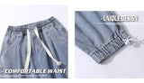 rainbowtouches men jeans fashion classic brand men wide legs elastic concise jeans casual trousers retro style boy loose pants unique jeans style 3139
