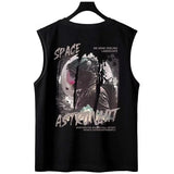 Glitchcore Melting smiley – Summer Anime Astronaut Graphic Print Sleeveless Tee Shirts F