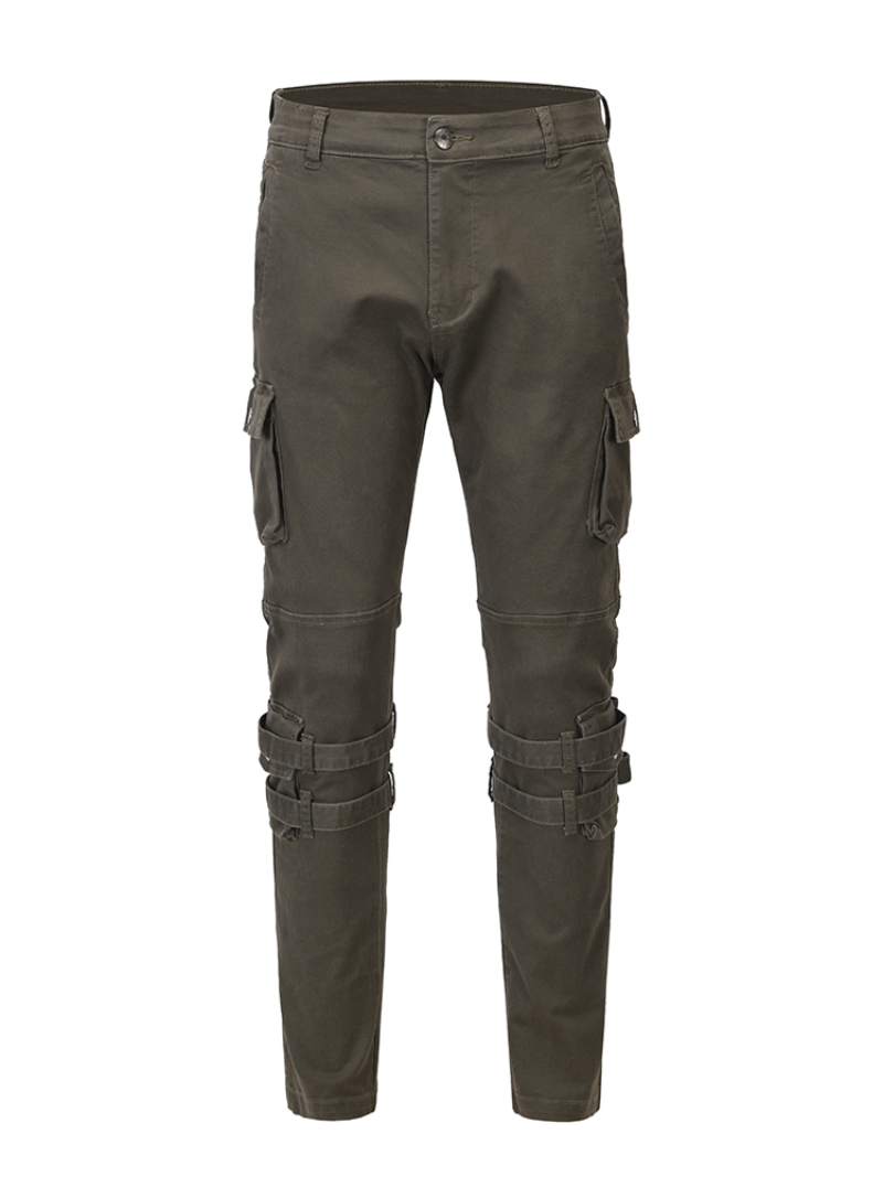 mens high street jeans casual hip hop military cargo pockets trousers new fashion slim fit zipper skinny denim pants joggers unique joggers style 2706