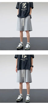 korean sports shorts men new summer hot style loose casual waffle five point pants teenagers solid color versatile niche pants unique shorts style 2129