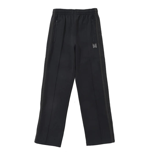 black new sweatpants pants men woman zipper drawstring embroidery side edge weaving stripe straight cylinder trousers urban active pants