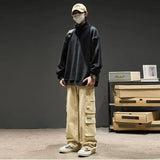 Mens Polar Fleece Half Zip Turtleneck Sweatshirts Korean Fashion Loose