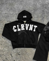 Harajuku Retro Gothic Dark Style Jacket Fashion Letter Embroidered Ove