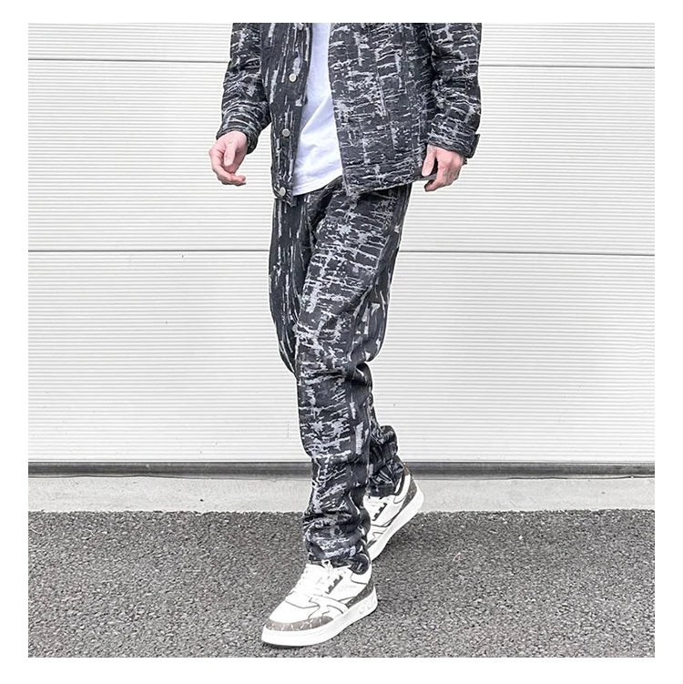 harajuku irregular scratched ripped holes denim jeans men zipper jeans hip hop streetwear new casual slim fit joggers jean pants unique joggers style 967