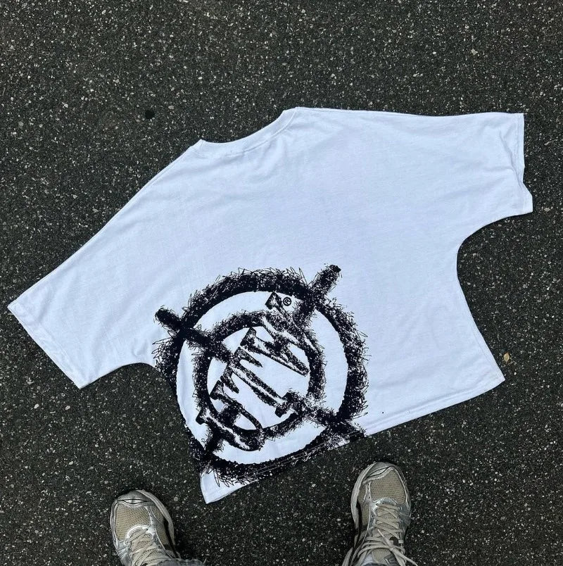 Sadcore Aesthetic print tee – Summer Gothic Trendy Brand Rock Hip Hop New T Shirt Men Y2K