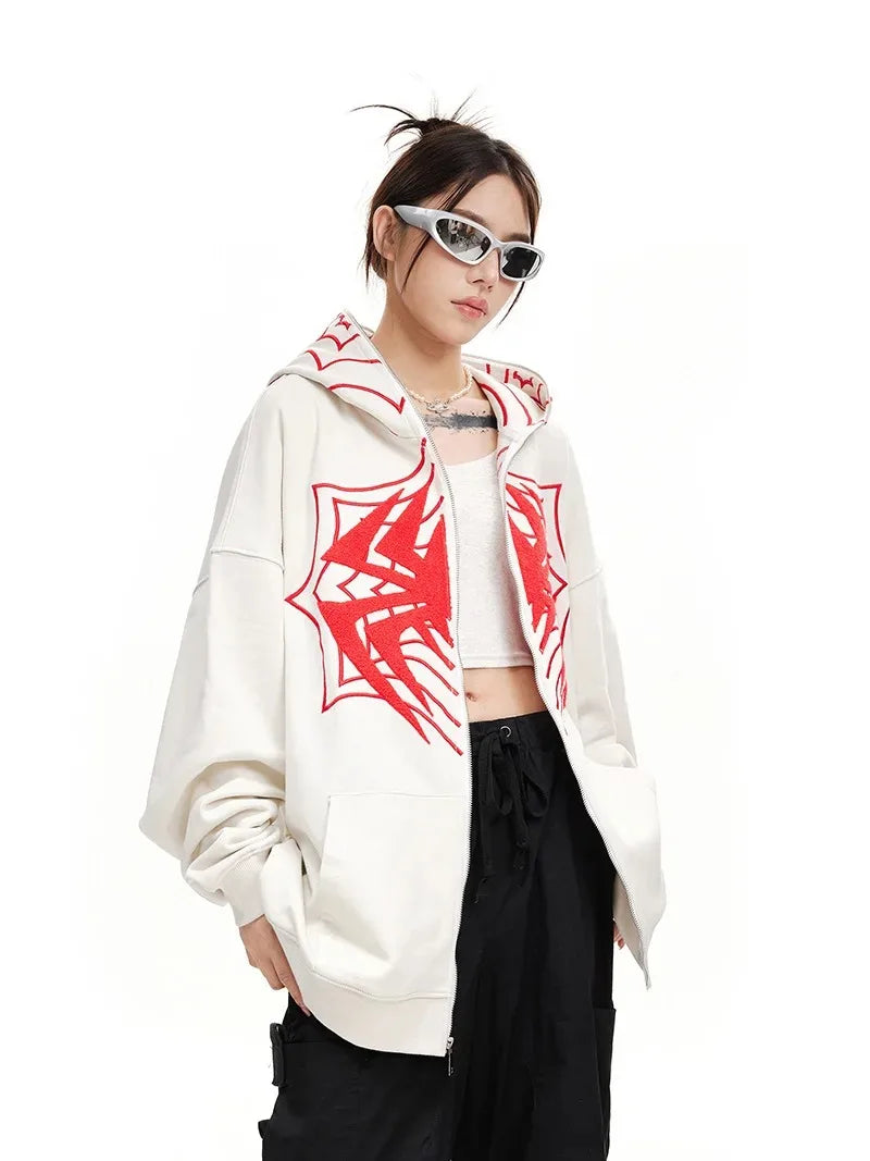 Y2K Retro Spider Print Sportswear Loose Casual Top For Men And Women I