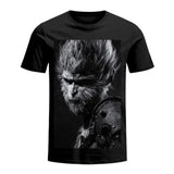 Vaporwave Oversized shirt – Black Myth Wukong Printed Oversized Short Sleeved Top Men Y2