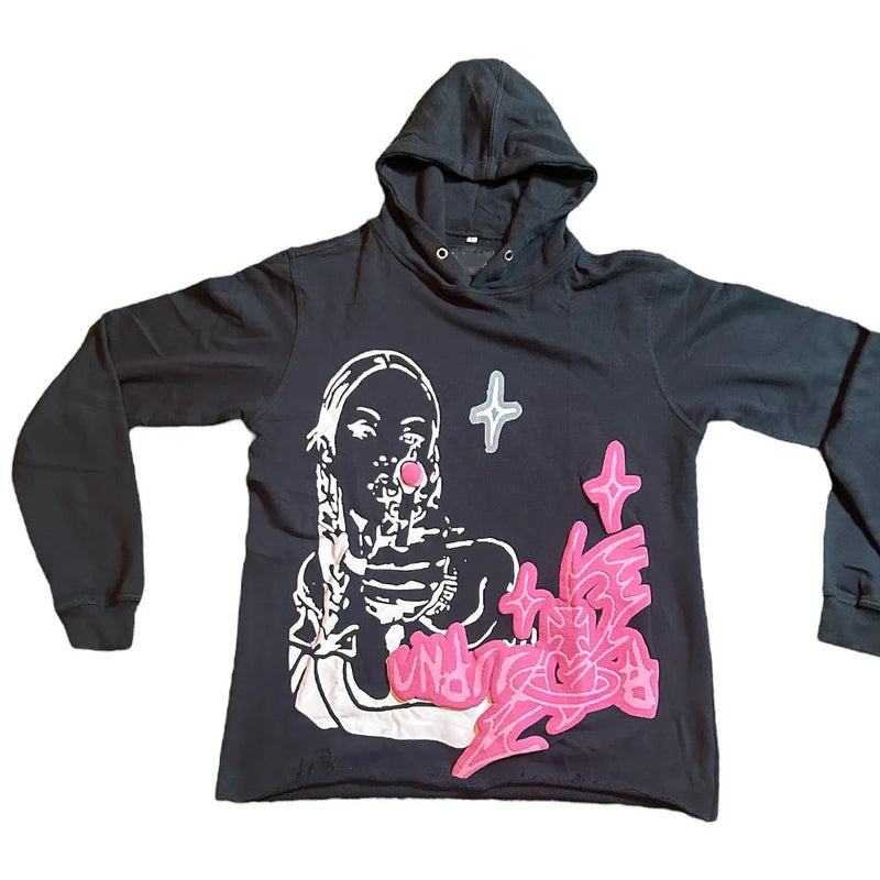 Y2K Women's Clothing Sweatshirt Pullover Long Sleeve Halloween Christmas Top Hip Hop Rap Dress Dark Skeleton Oversize Streetwear