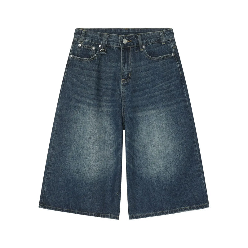 men summer streetwear fashion loose casual wide leg denim calf length jeans pants male vintage jeans baggy hosen pants unique jeans style 1513