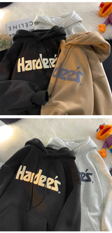 Trendy Personalized Pure Cotton Men's Hooded Sweatshirt New American Style Y2K Simple Loose Retro Thickened Jacket Tops