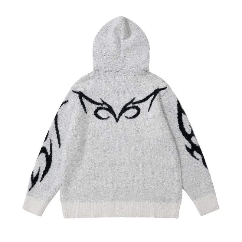 grunge pullover streetwear, modern knitwear, cozy fashion fit, stylish street outfit, modern aesthetic appeal