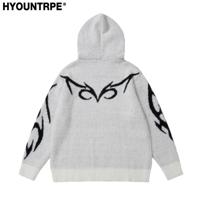 grunge pullover streetwear, modern knitwear, cozy fashion fit, stylish street outfit, modern aesthetic appeal
