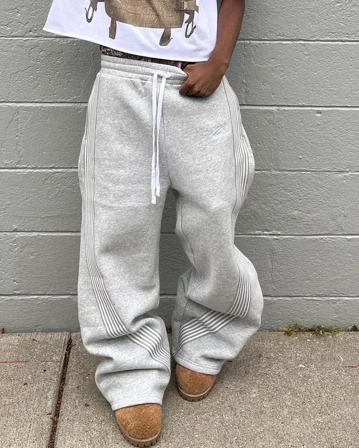 streetwear sweatpants y2k pants mens womens hip hop striped letters embroidery retro cotton baggy hosen joggers cargo pants unique joggers style 535