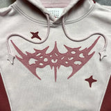 Vaporwave Drop – Y2K Patch Design Loose Zip Hoodies For Men Geometric Pattern – Streetwear Fashion for Men & Women