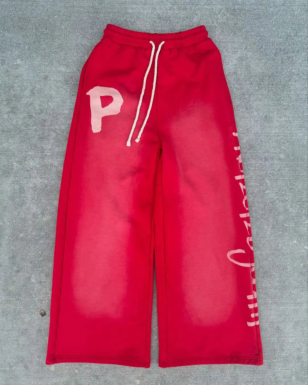 street wear mens black and red fashionable loose pants y2k straight leg cotton pants sport simple side letter casual pants unique default style 2424