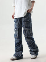 2024 multi pocket jeans vintage mens harajuku cargo denim pants retro hip hop straight loose jean pants 1 unique cargo style 122