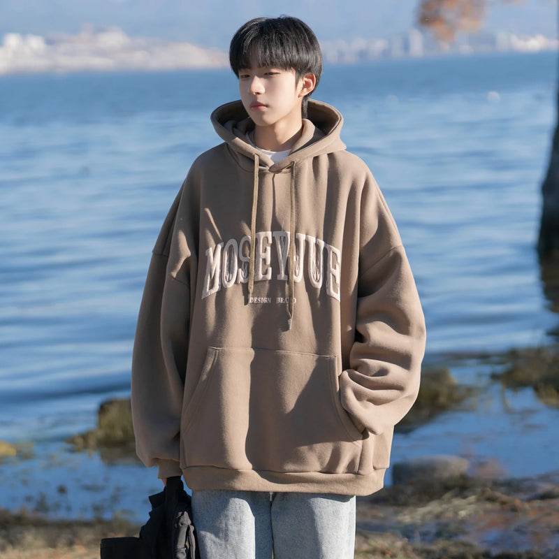 Spring and Autumn Trendy Hip Hop American High Street Men and Women Retro Letter Printed Hoodie Couple Loose Casual Top y2k
