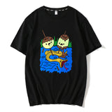 anime aesthetic print tee featuring 2024 new summer round neck cartoon print high street t shirt tops