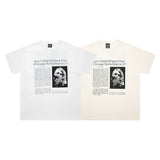 Skatercore Aesthetic print tee – Vintage Band Cobain Portrait Print Heavyweight Short Sleeve