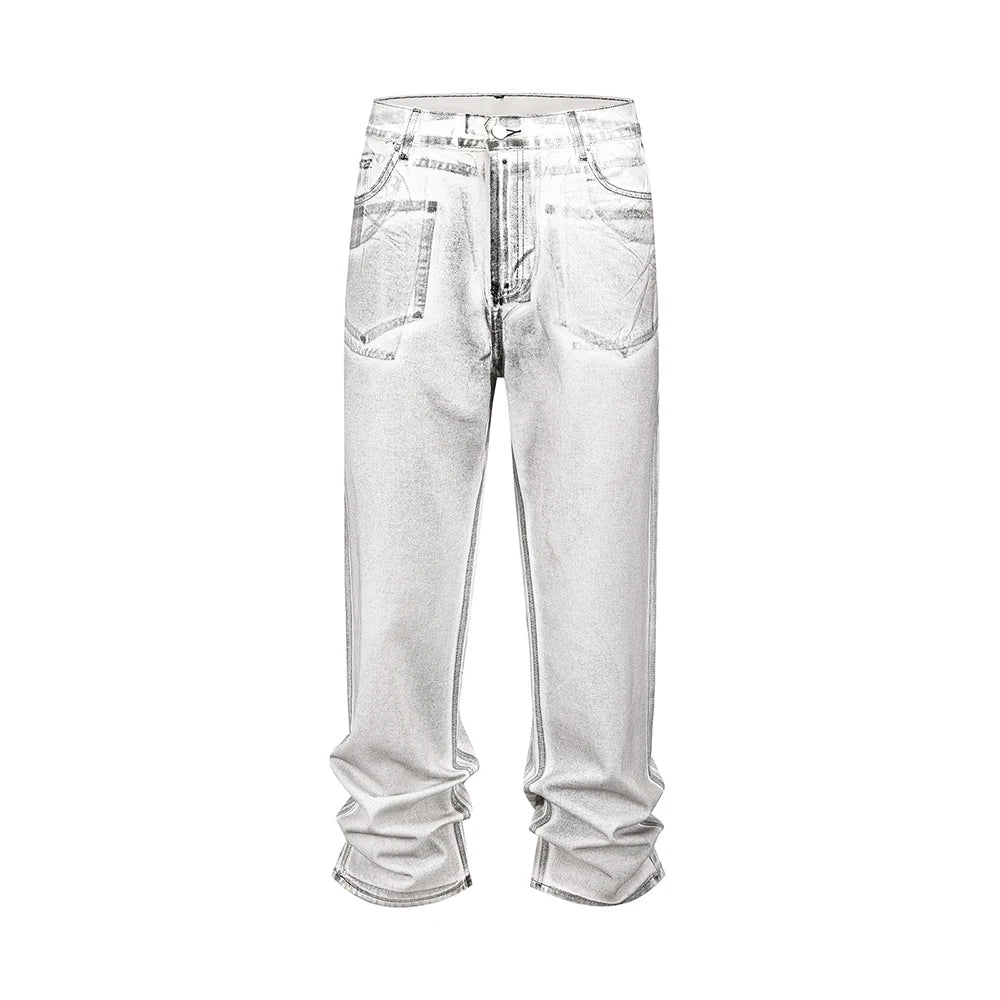 harajuku men women baggy jeans pants solid color washed loose casual denim trousers oversized high street loose cargos baggy cargo bottoms