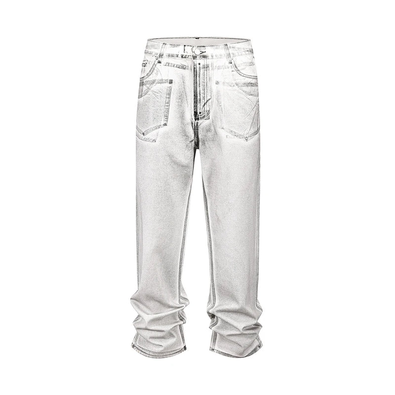 harajuku men women baggy jeans pants solid color washed loose casual denim trousers oversized high street loose cargos baggy cargo bottoms