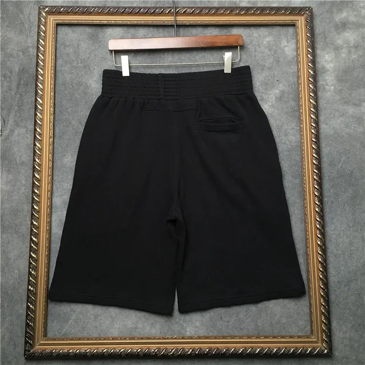 New Novelty high quality Men Luxury Side Metal Rivets Comfortable Classic Striped Skateboard Street Cotton Casual Shorts #D51