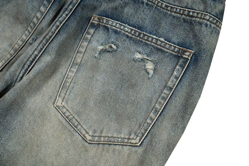 Harajuku Streetwear Washed Dirty Baggy Blue Jeans for Men and Women Straight Vintage Casual Denim Trousers Ropa Hombre Cargos