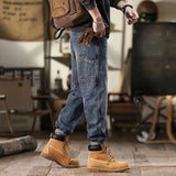 mens loose jeans classic vintage denim trousers high quality cargo pants men high street fashion men clothing spring new 2024 combat utility trousers