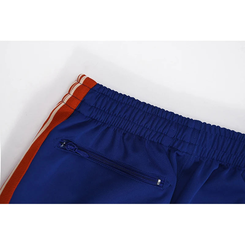 colorful blue motion casual pants men woman trend side edge weaving embroidery drawstring loose joggers sweatpants urban active pants
