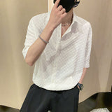 2023 Summer New Light Luxury Fashion Korean Shirt Men Short-sleeved Casual All-match Shirt Boutique Clothing Simple Style