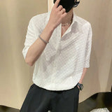2023 Summer New Light Luxury Fashion Korean Shirt Men Short-sleeved Casual All-match Shirt Boutique Clothing Simple Style