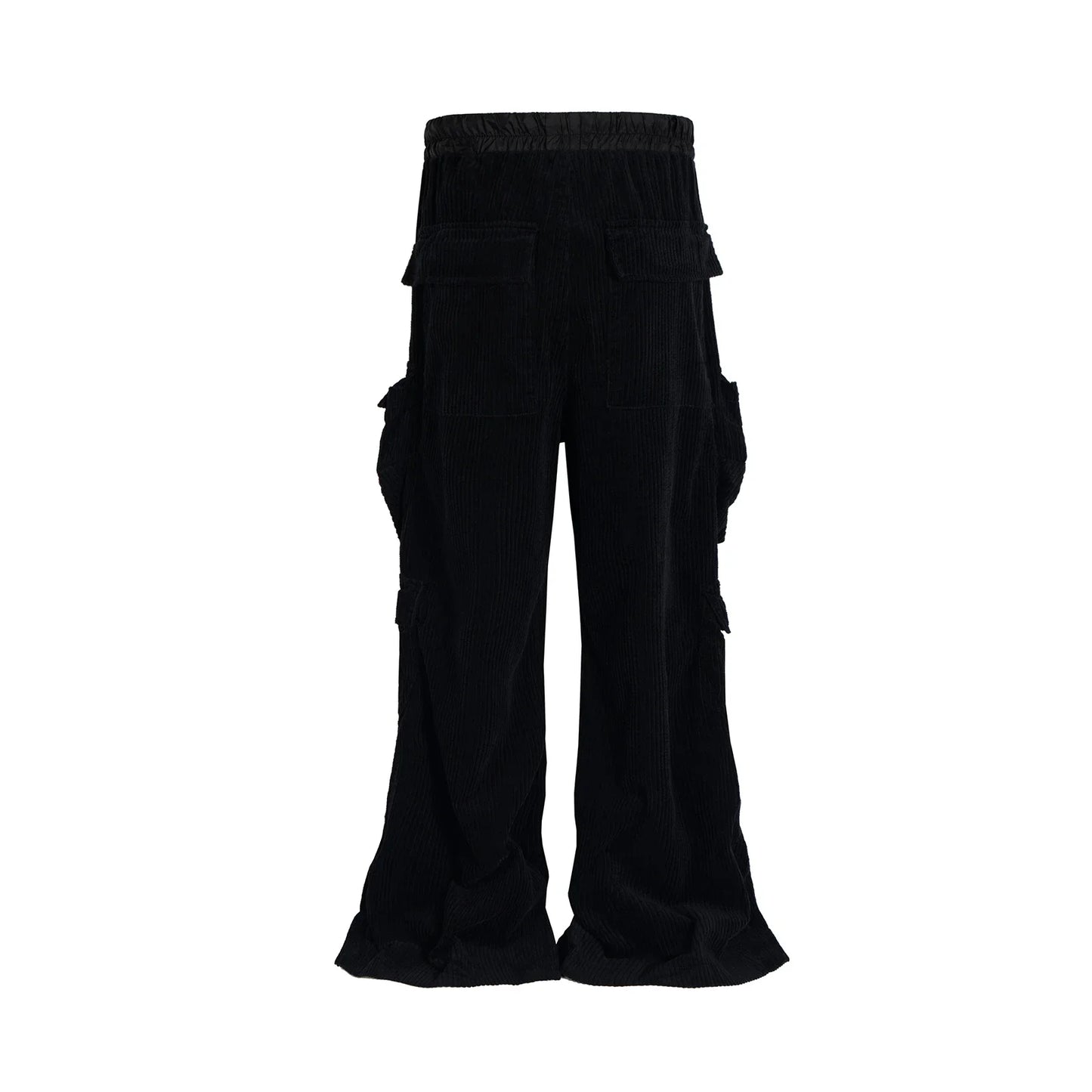 ro style wide leg corduroy pocket baggy cargo pants for men and women drawstring streetwear ropa hombre straight trousers unique cargo style 1258