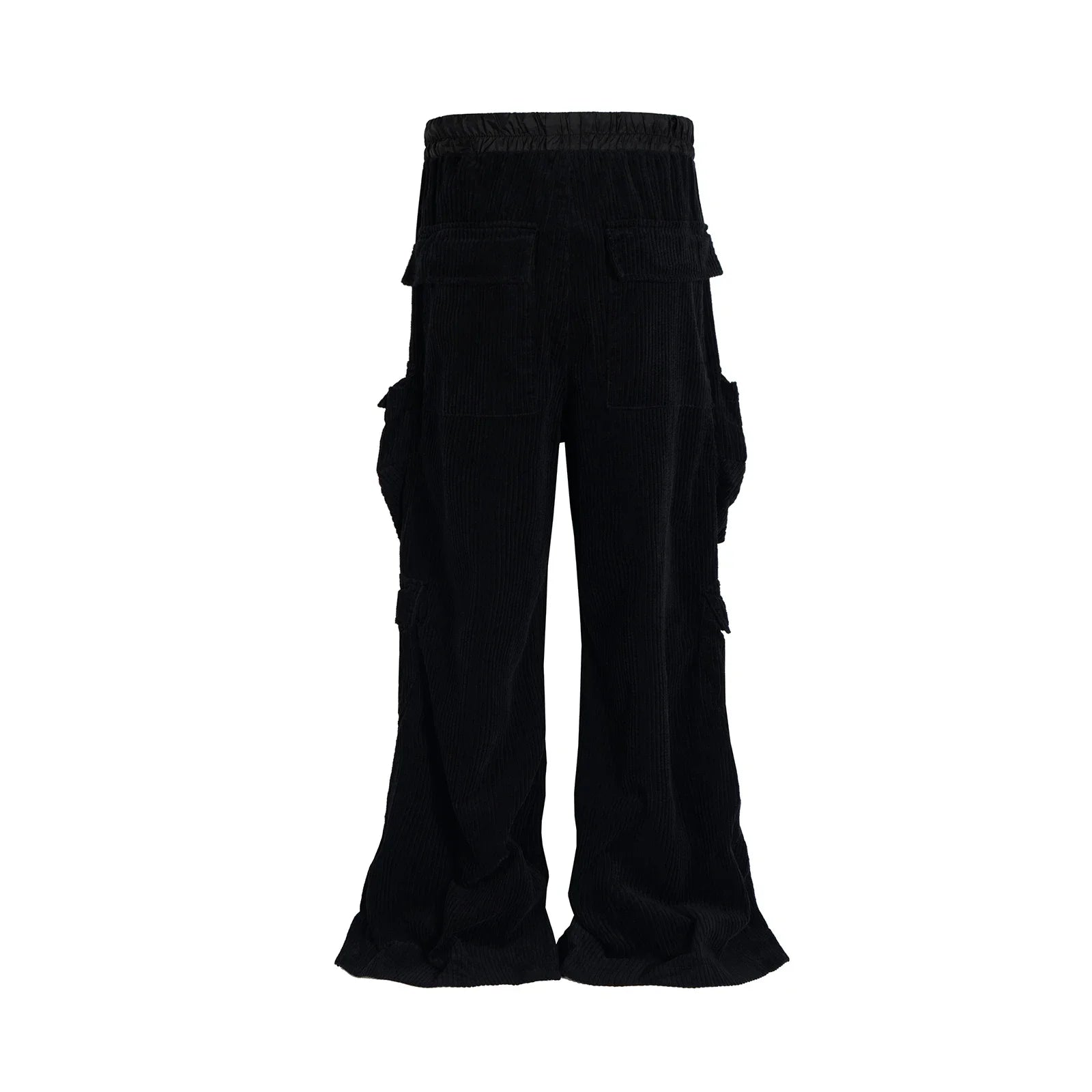 ro style wide leg corduroy pocket baggy cargo pants for men and women drawstring streetwear ropa hombre straight trousers unique cargo style 1258