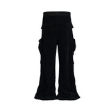 ro style wide leg corduroy pocket baggy cargo pants for men and women drawstring streetwear ropa hombre straight trousers unique cargo style 1258