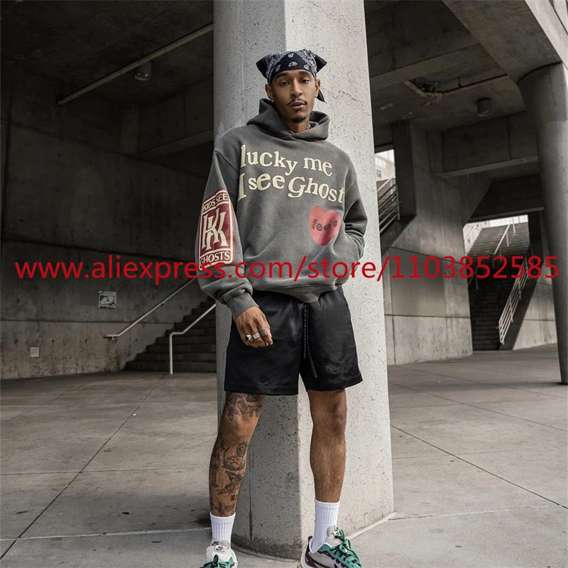 New American Heavy Duty Vintage Hoodie Long Sleeve High Street High Qu