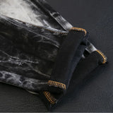 fashion distressed washed ripped destroied denim jean pants mens zipper skinny biker jeans hip hop streetwear slim pants joggers unique joggers style 1195