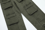 mens loose streetwear cargo straight pants high street casual bottom zipper multi pocket trousers hip hop safari style joggers unique joggers style 3320