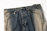 ro style men jeans double zipper blue flared denim pants luxury designer male streetwear hip hop blue baggy jeans trousers y2k unique jeans style 1036