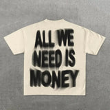 Glitchcore Design – American Letter Print Graphic T Shirts Vintage New – Edgy Streetwear for All Genders