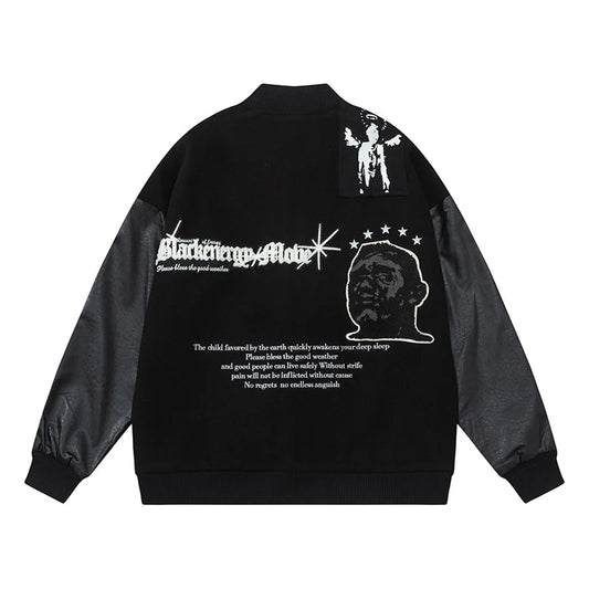 men streetwear jacket patchwork baseball bomber jackets coats hip hop harajuku motorcycle oversized outerwear black fashion p - variant style cd85eb for streetwear fashion