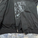 Oversized hip-hop hoodie with motivational grind print