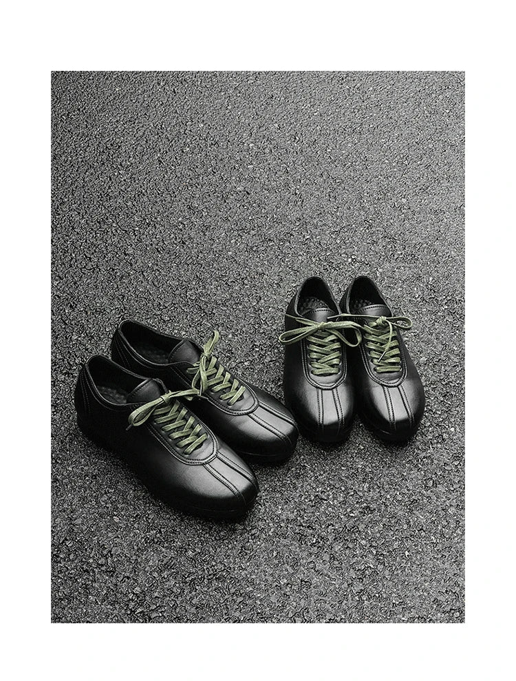 Vintage Casual Leather Shoes Men Women Streetwear Fashion Lightweight Commute Business Leather Derby Shoes