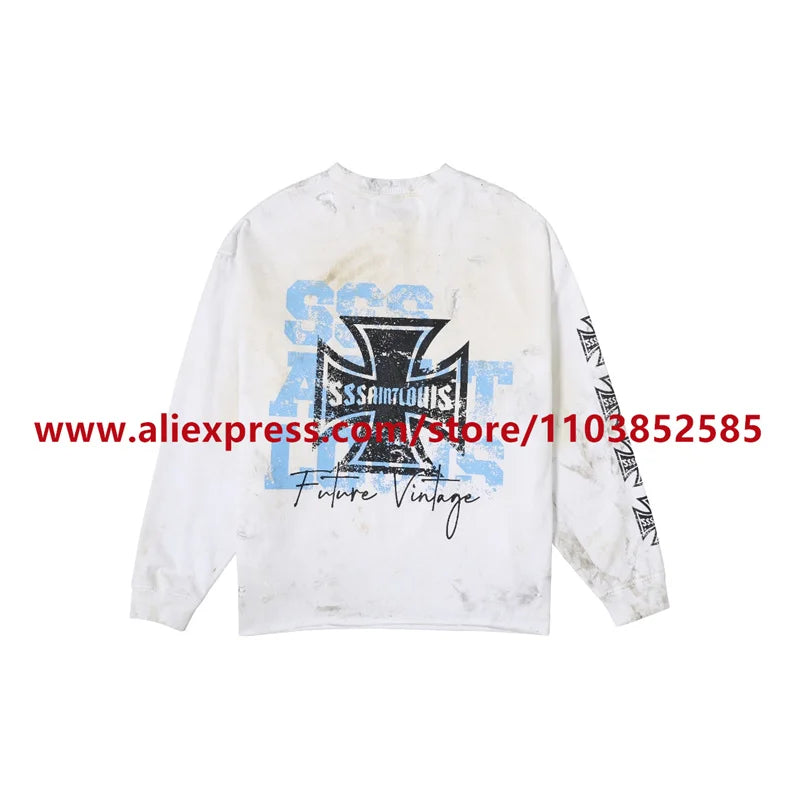 2024 Autumn Vintage American Heavy Weight Oversize Long Sleeve T Shirt
