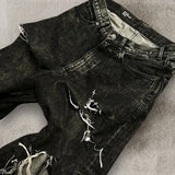 2024 new black ripped baggy jeans goth retro y2k denim pants men and women casual hip hop straight wide leg trousers streetwear vintage washed jeans