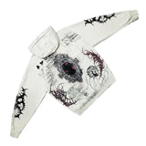 American High Street Fashion Brand Anime Graffiti Print Zipper Hoodie