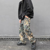 european and american tree grain camouflage jeans mens slim fitting splashing ink trendy hip hop tapered denim pants camou jeans stacked flare jeans